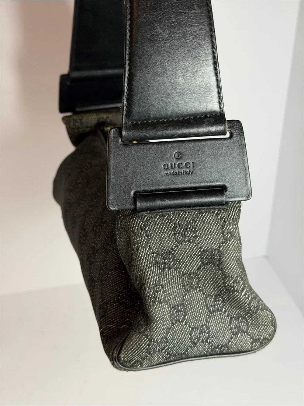 Gucci Y2K GG Monogram Canvas Denim Mini Baguette Style Shoulder Bag - Picture 6 of 16